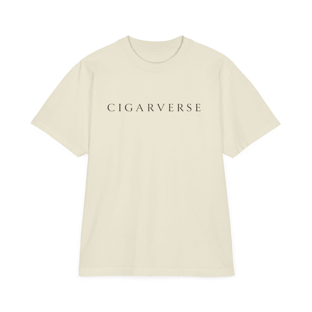 Black Logo Premium Max Heavyweight Cigarverse Graphic T-Shirt — Minimal Logo Tee