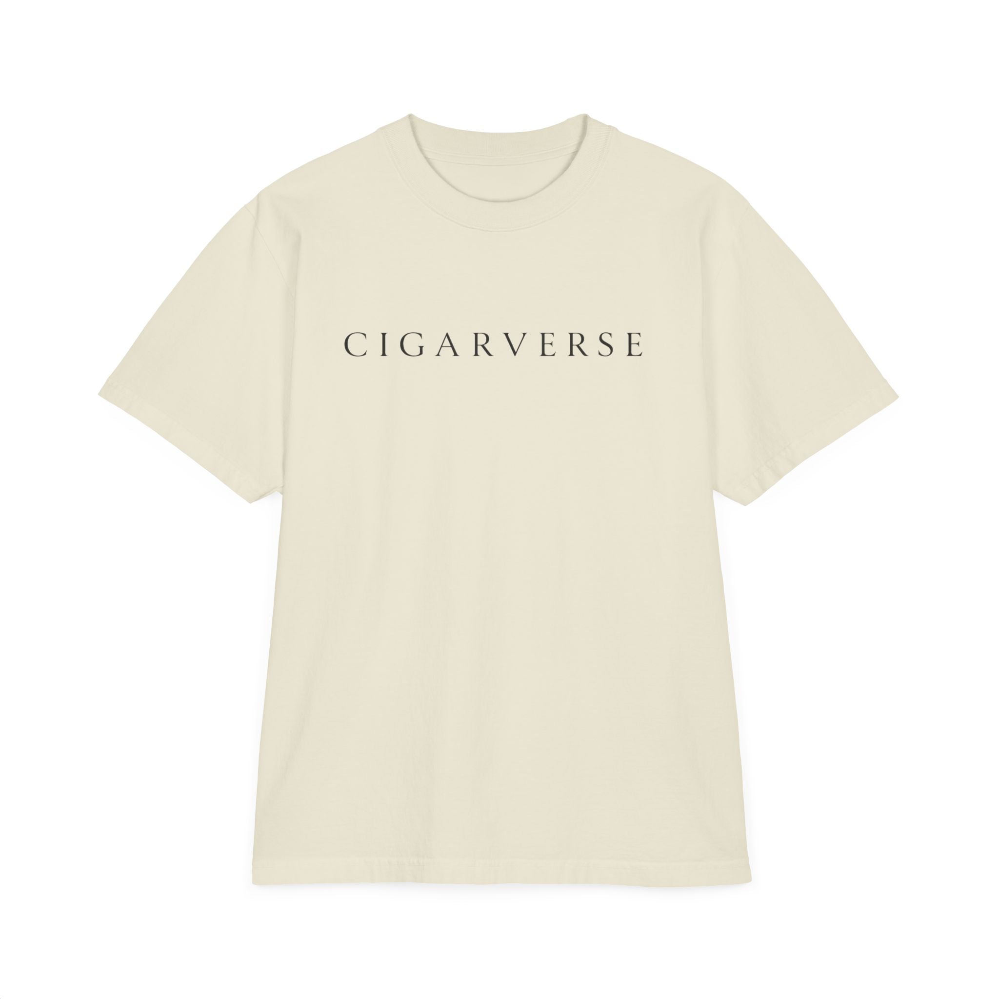 Black Logo Premium Max Heavyweight Cigarverse Graphic T-Shirt — Minimal Logo Tee