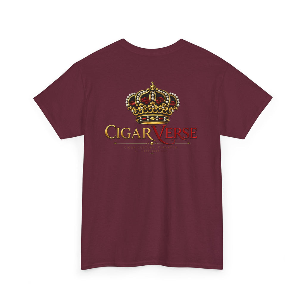 CigarVerse Crown T‑Shirt — Gold Crown Logo Tee for Cigar Lovers