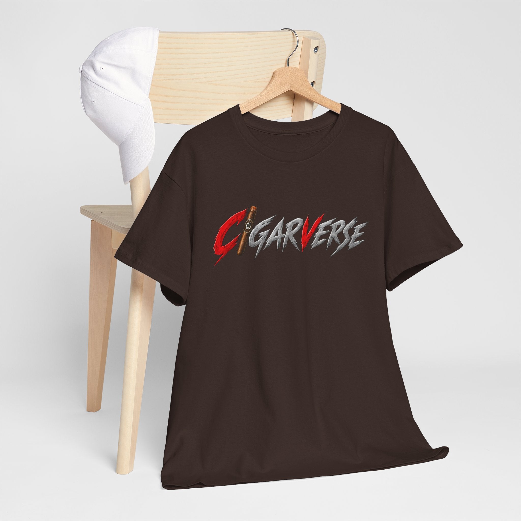Cigarverse Graphic Tee — Bold Red & Gray Logo T-Shirt