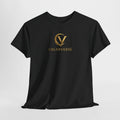 Cigarverse Logo Tee — Gold Emblem Black T-Shirt for Cigar Enthusiasts