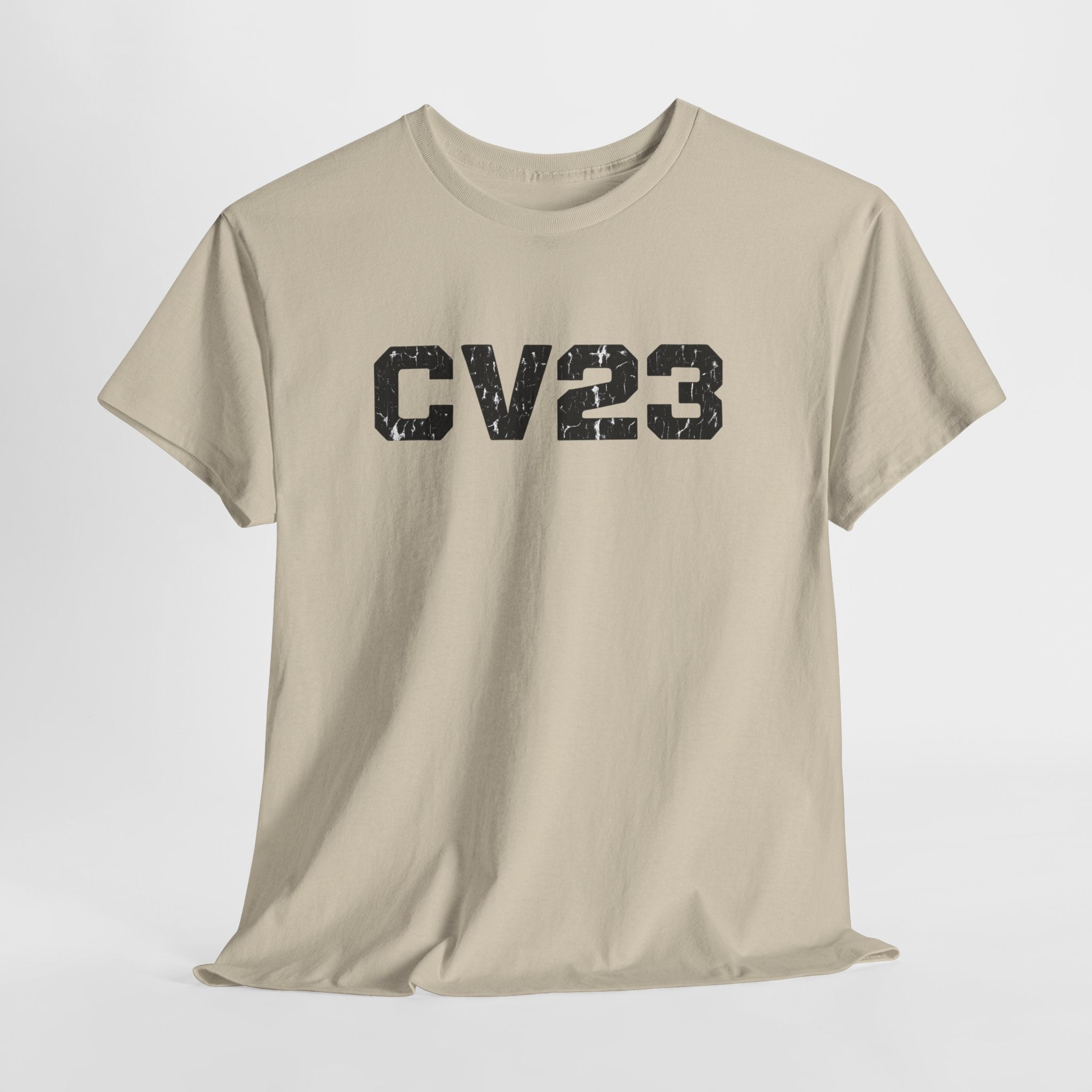 Black CV23 Logo Vintage Military-Style Tee