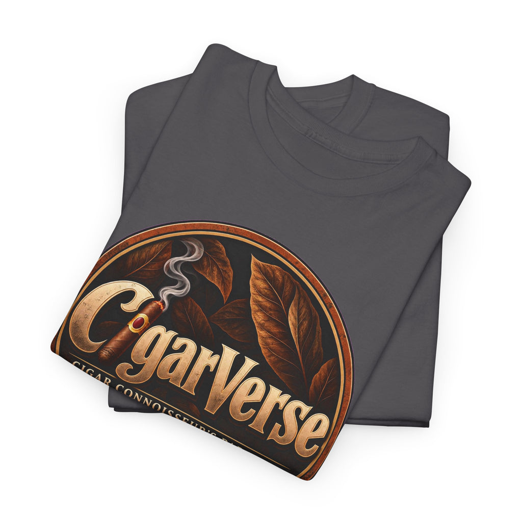 CigarVerse Logo T‑Shirt — Cigar Connoisseur Vintage Badge Tee