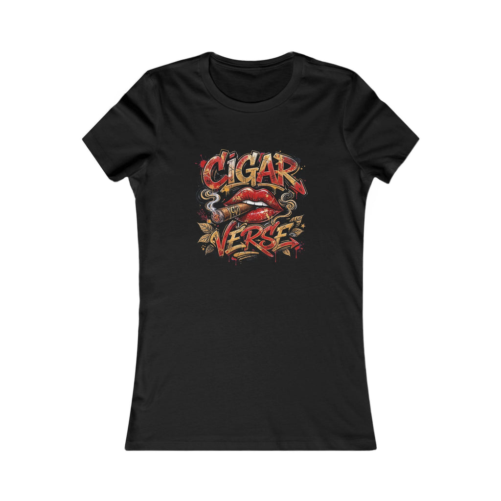 Women's Tee — CIGARVERSE Graphic Lips Vintage Rock Shirt
