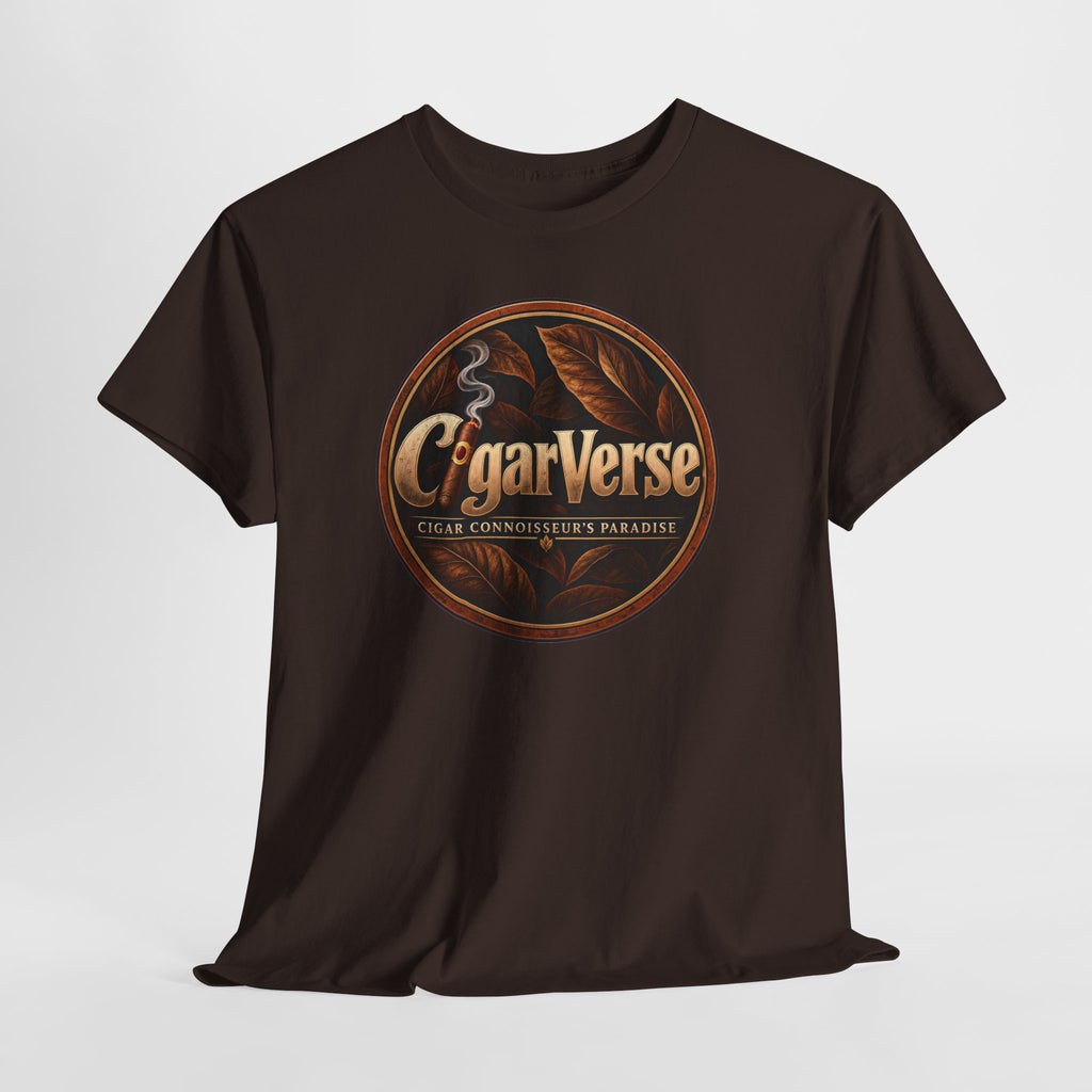 CigarVerse Logo T‑Shirt — Cigar Connoisseur Vintage Badge Tee