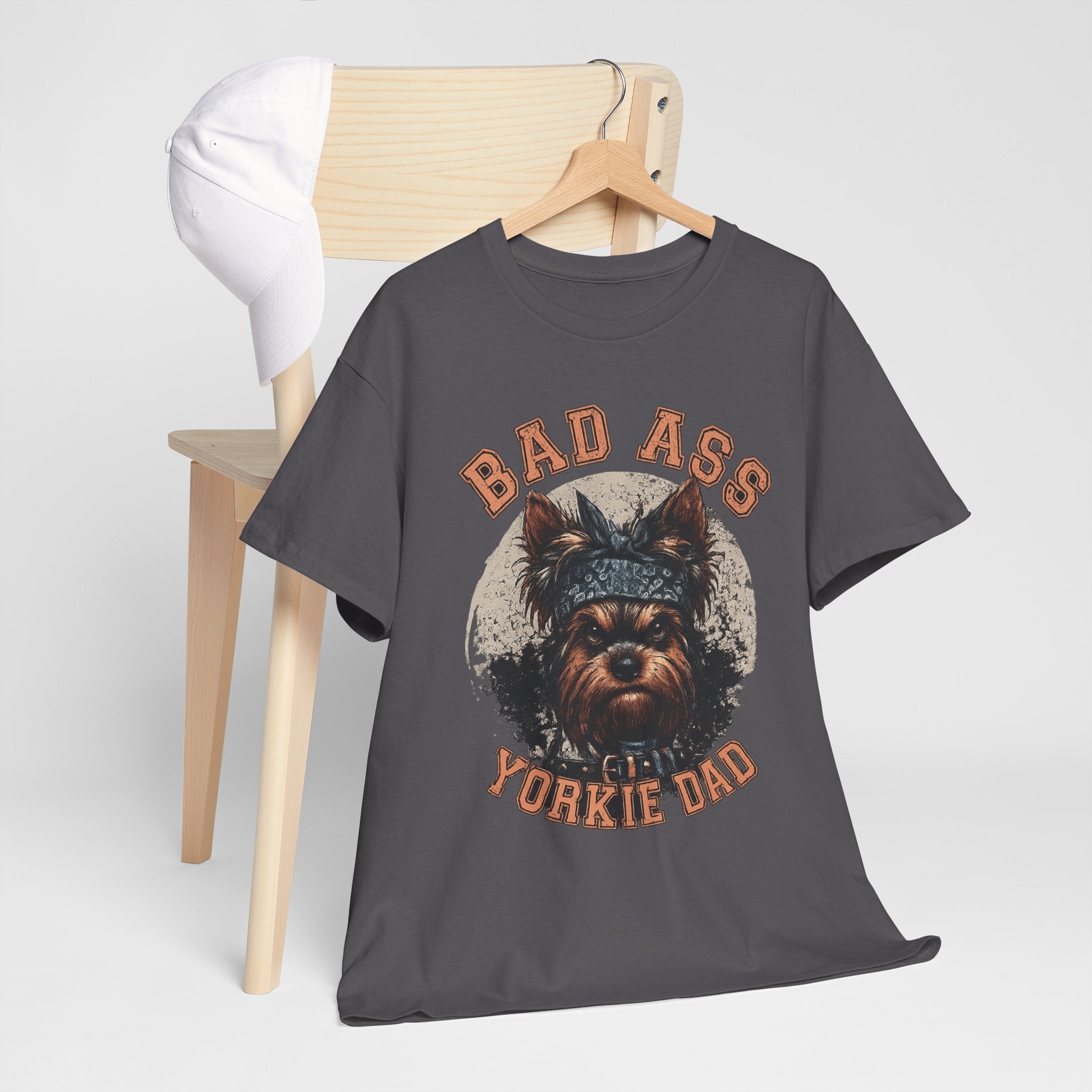 Bad Ass Yorkie Dad T-Shirt — Funny Yorkie Owner Tee