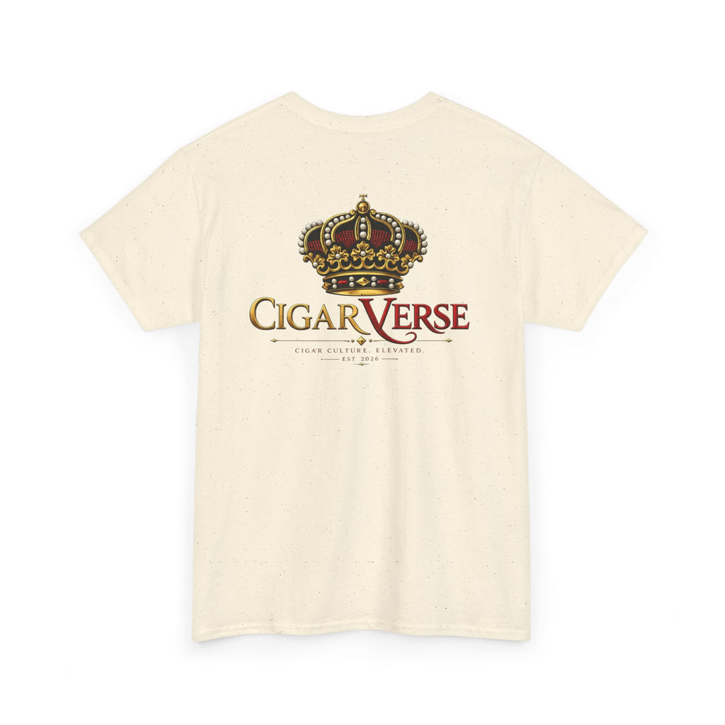 CigarVerse Crown T‑Shirt — Gold Crown Logo Tee for Cigar Lovers