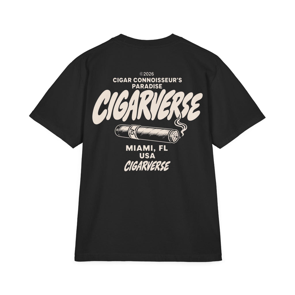 Oversized Heavyweight Cigarverse T-Shirt — Miami Cigar Connoisseur Graphic Tee
