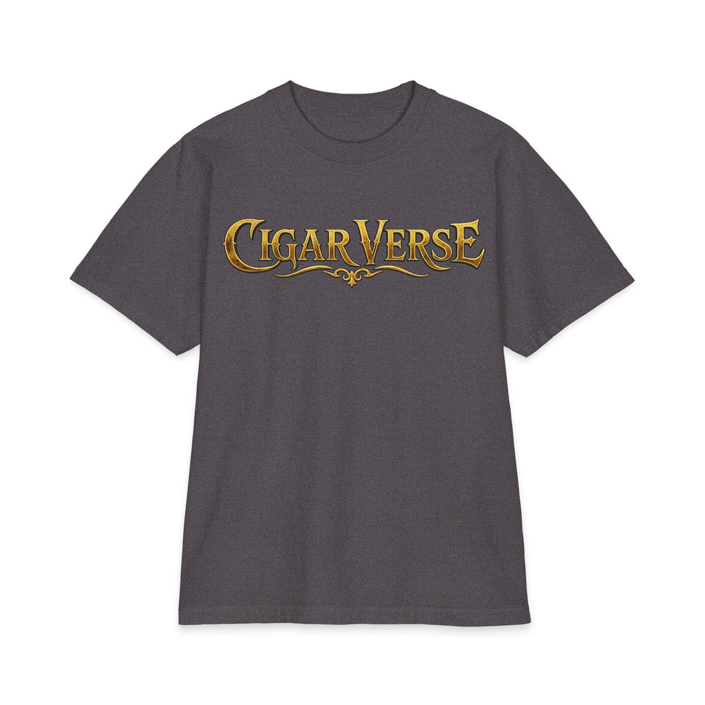 ULTRA PREMIUM HEAVYWEIGHT CigarVerse Graphic T-Shirt — Bold Gold Logo Smoking-Inspired Tee