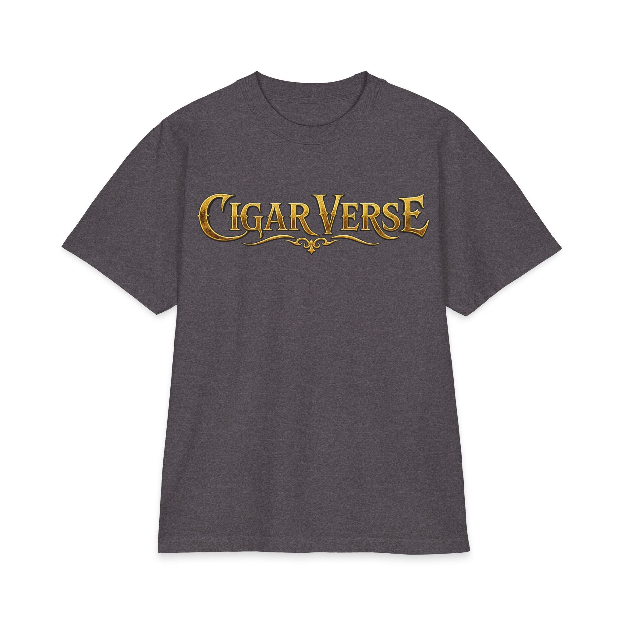 ULTRA PREMIUM HEAVYWEIGHT CigarVerse Graphic T-Shirt — Bold Gold Logo Smoking-Inspired Tee
