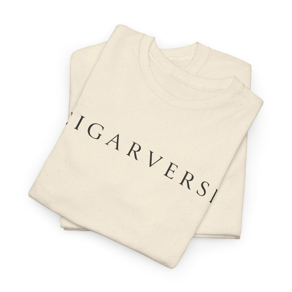 Unisex Black Logo CIGARVERSE Tee — Minimalist Natural Cotton T-Shirt for Cigar Enthusiasts