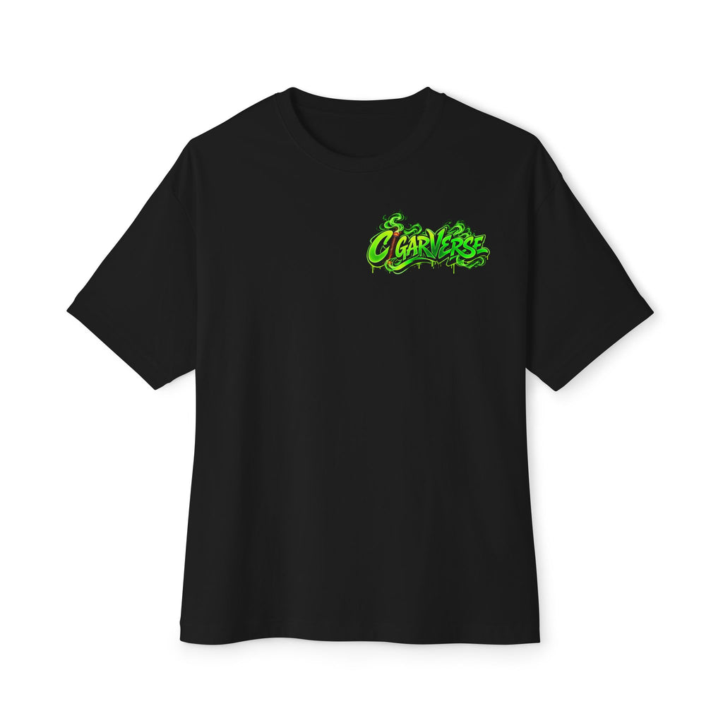 CIGARVERSE Graphic Tee — Neon Grime Logo Chest Print