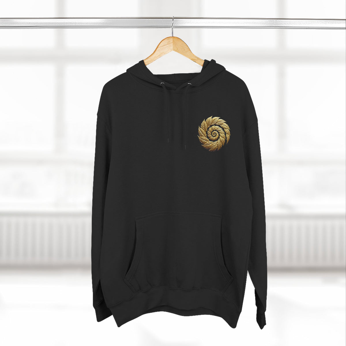 Spiral Tobacco Leaf Hoodie - Minimal Chest Logo