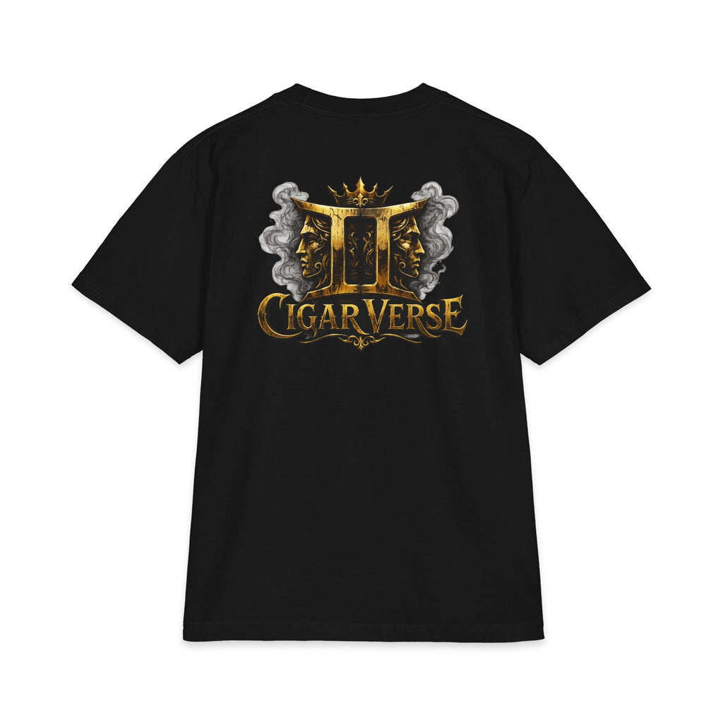ULTRA PREMIUM HEAVYWEIGHT CigarVerse Graphic T-Shirt — Bold Gold Logo Smoking-Inspired Tee