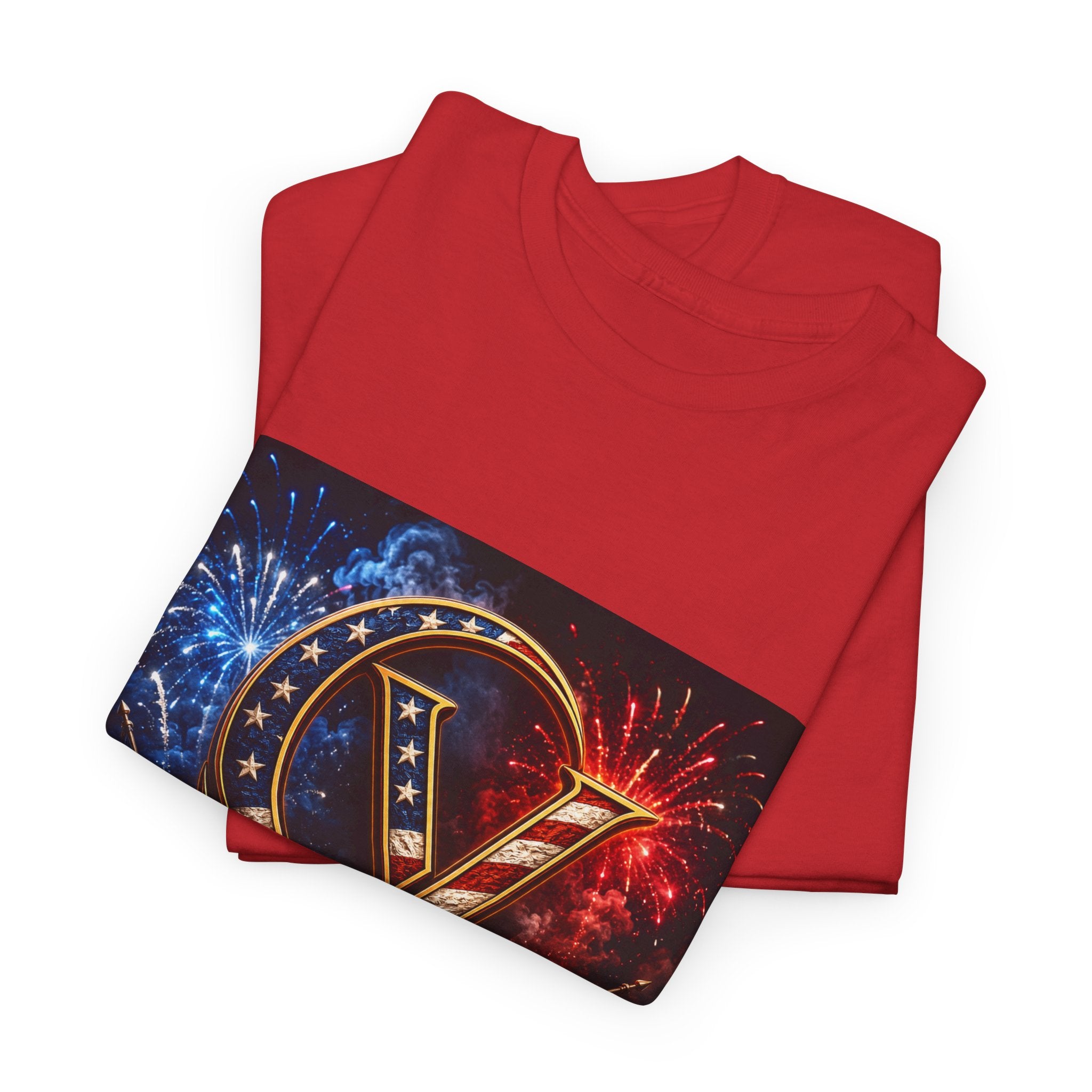 Cigarverse Logo Tee — Patriotic Gold & Flag Emblem Cotton T‑Shirt