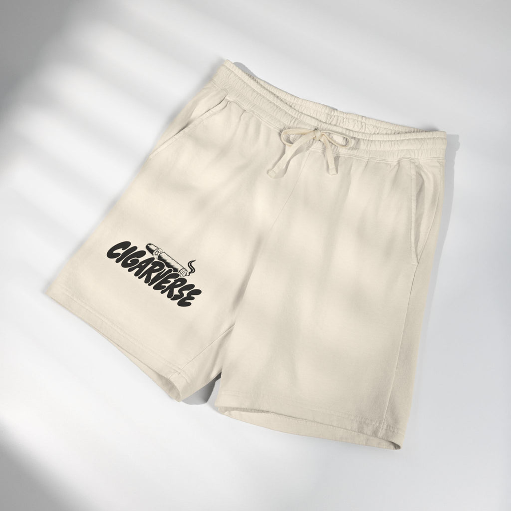 Cigarverse Logo Fleece Sweat Shorts — Lightweight Garment-Dyed Lounge Shorts