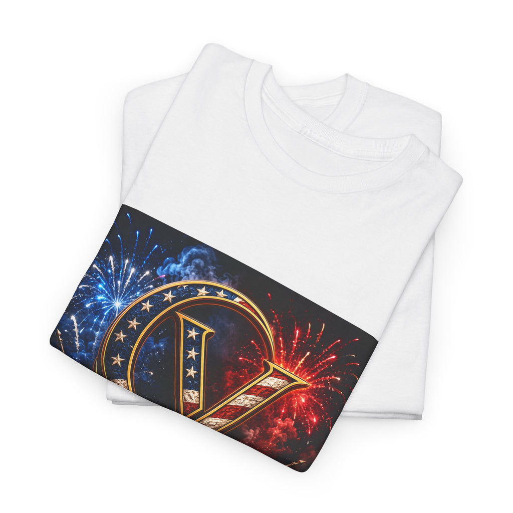 Cigarverse Logo Tee — Patriotic Gold & Flag Emblem Cotton T‑Shirt