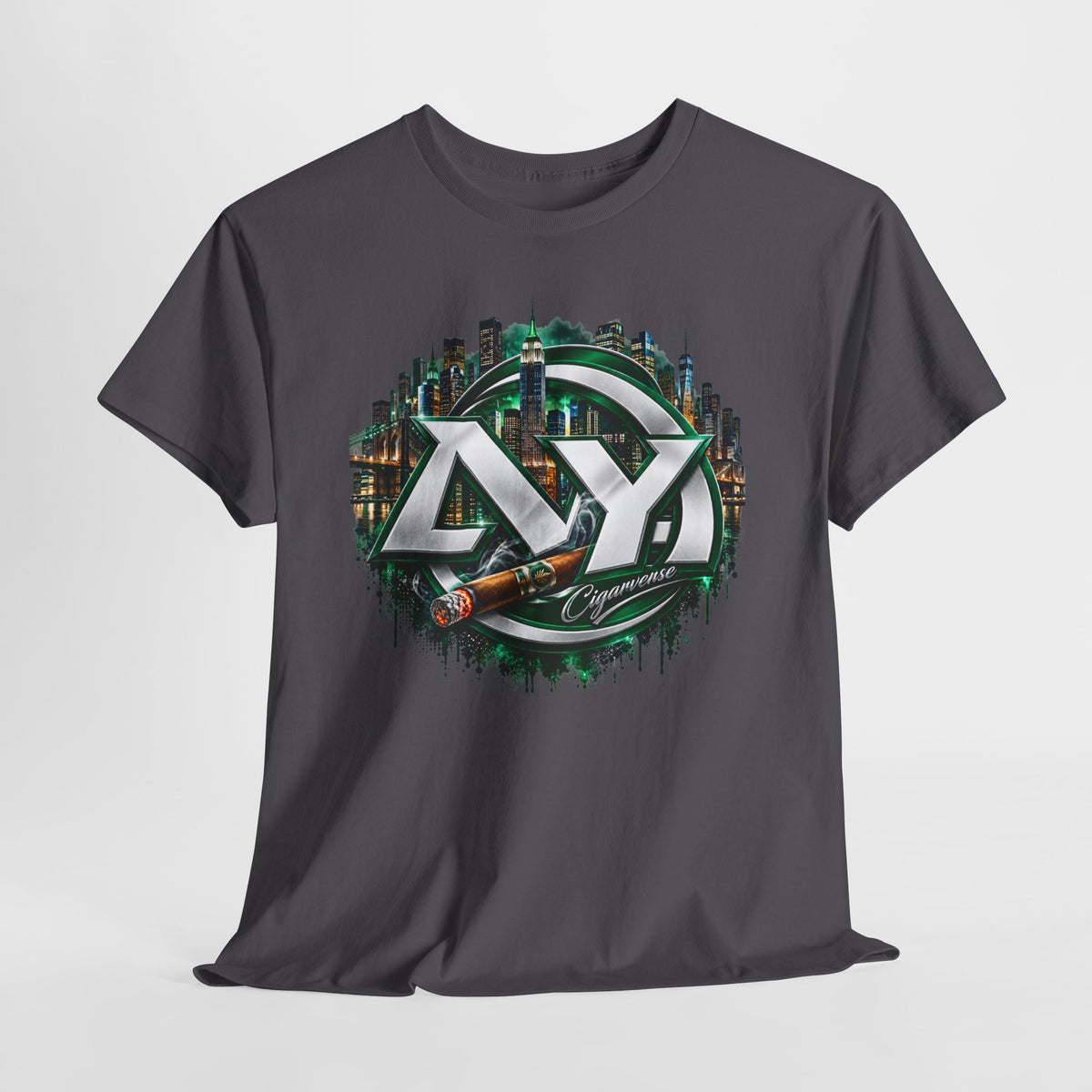 City Nights Logo T‑Shirt — Green Skyline AYY Graphic Tee