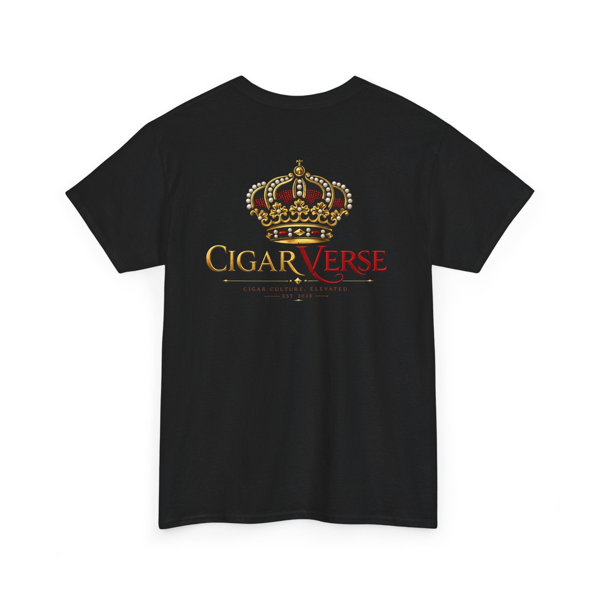 CigarVerse Crown T‑Shirt — Gold Crown Logo Tee for Cigar Lovers