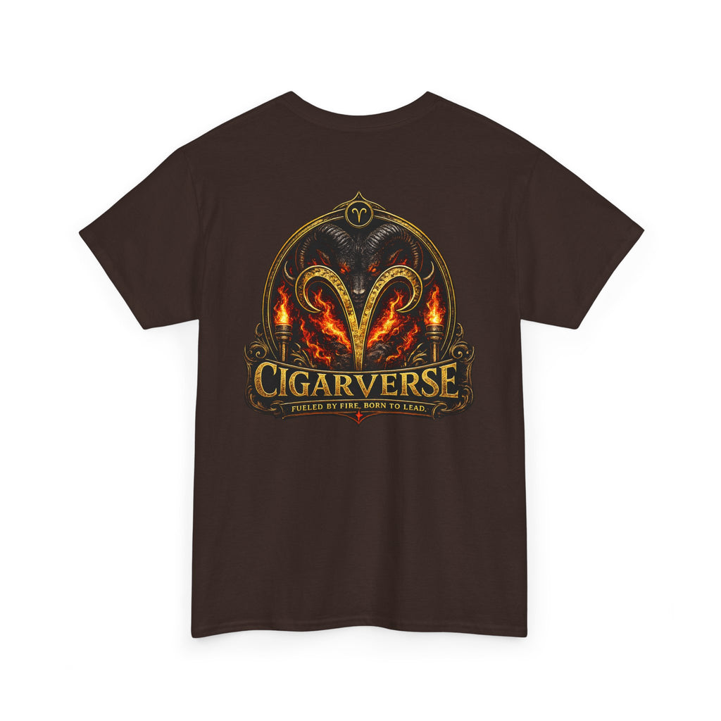 Cigarverse Unisex Graphic Tee — Retro Gold Logo & Dragon Back Design