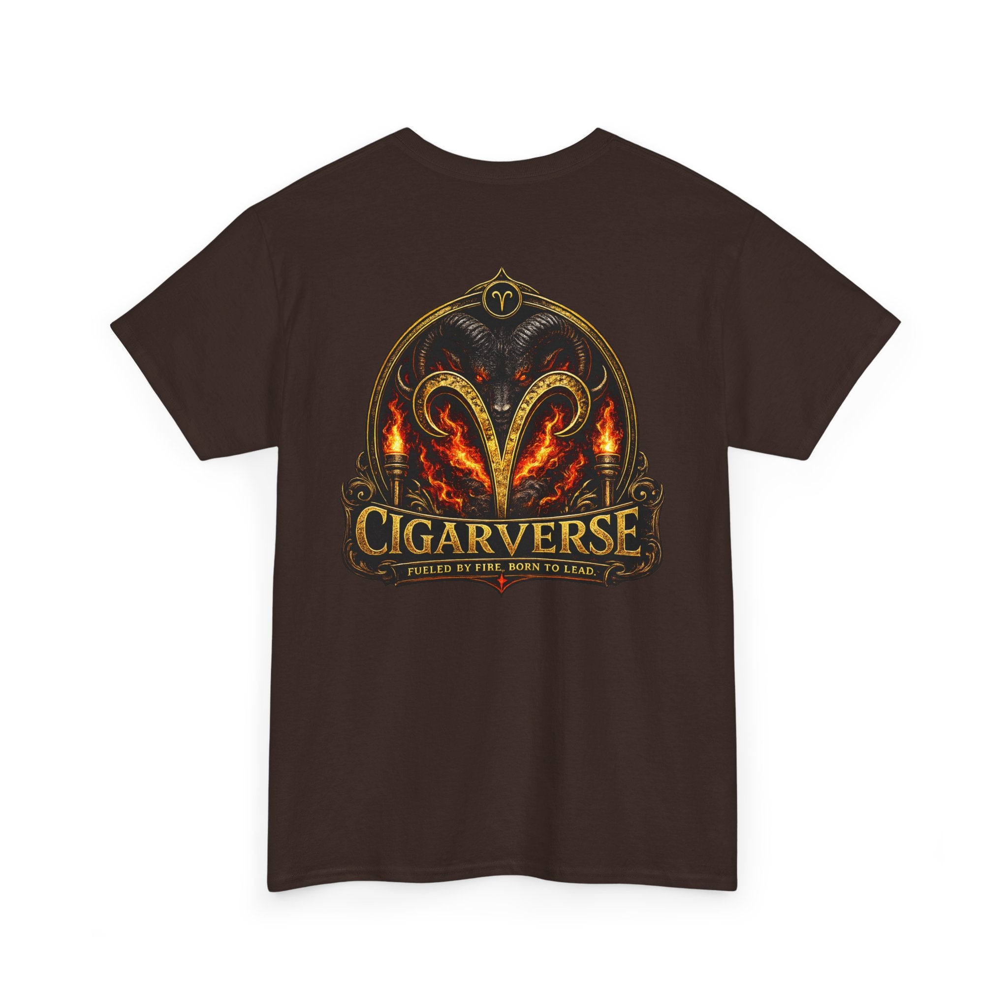 Cigarverse Unisex Graphic Tee — Retro Gold Logo & Dragon Back Design