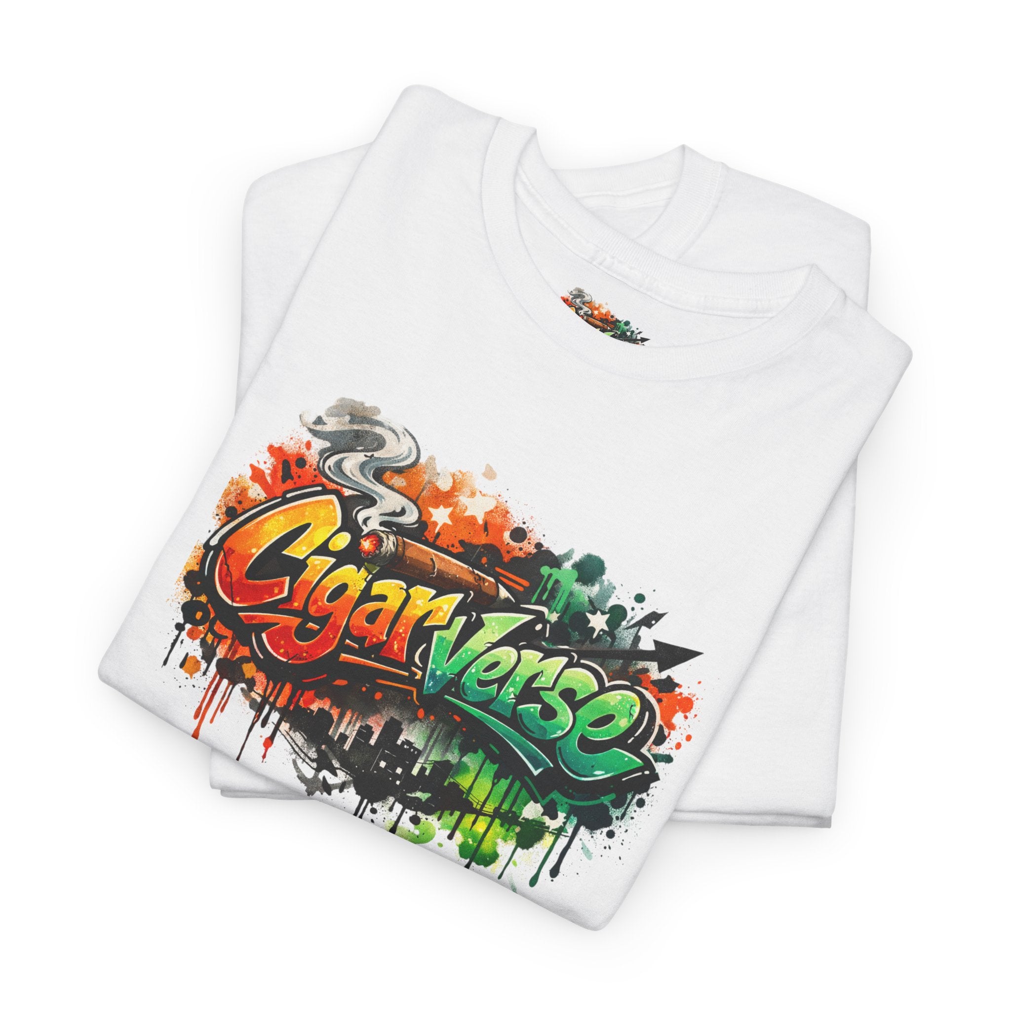CigarVerse Graffiti Tee - Colorful Art Logo T-Shirt
