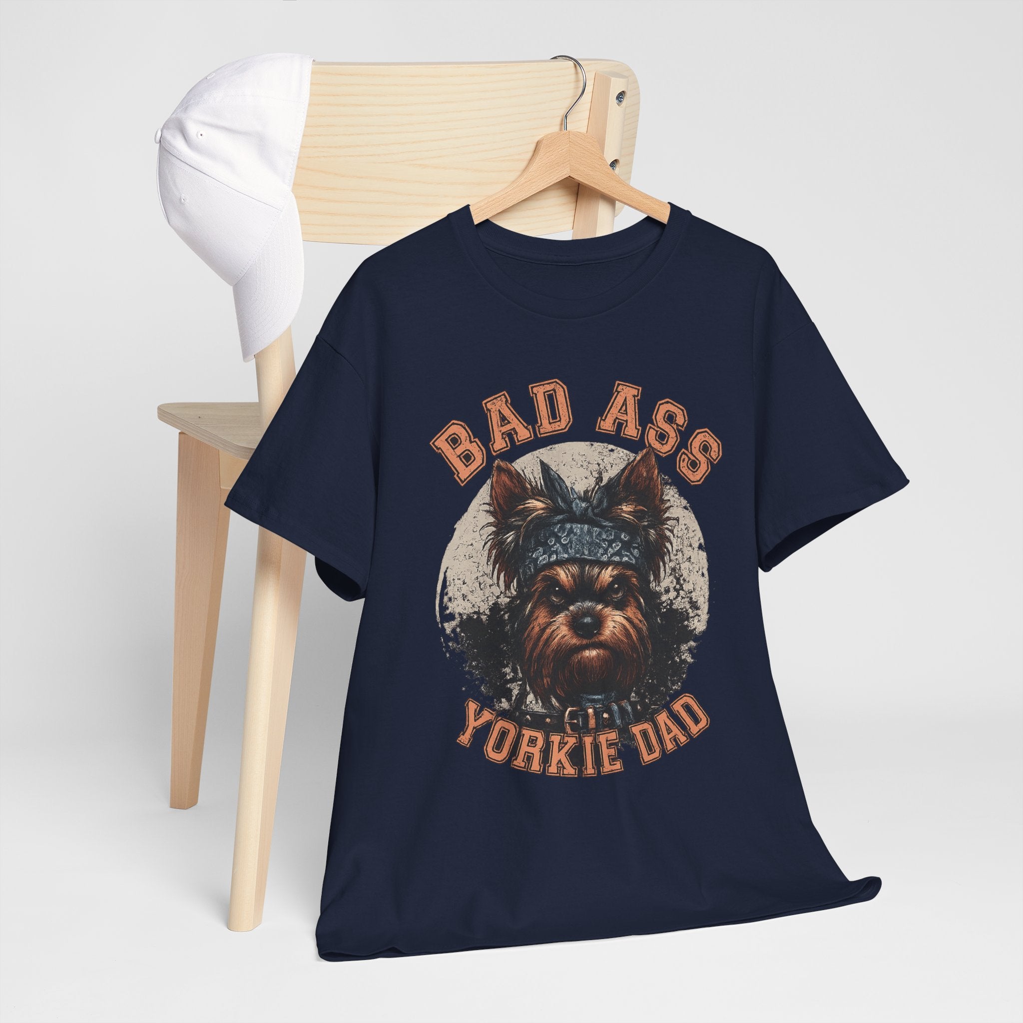 Bad Ass Yorkie Dad T-Shirt — Funny Yorkie Owner Tee