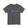 CigaVerse Script Logo Tee — Retro Purple & Gray Graphic T‑Shirt