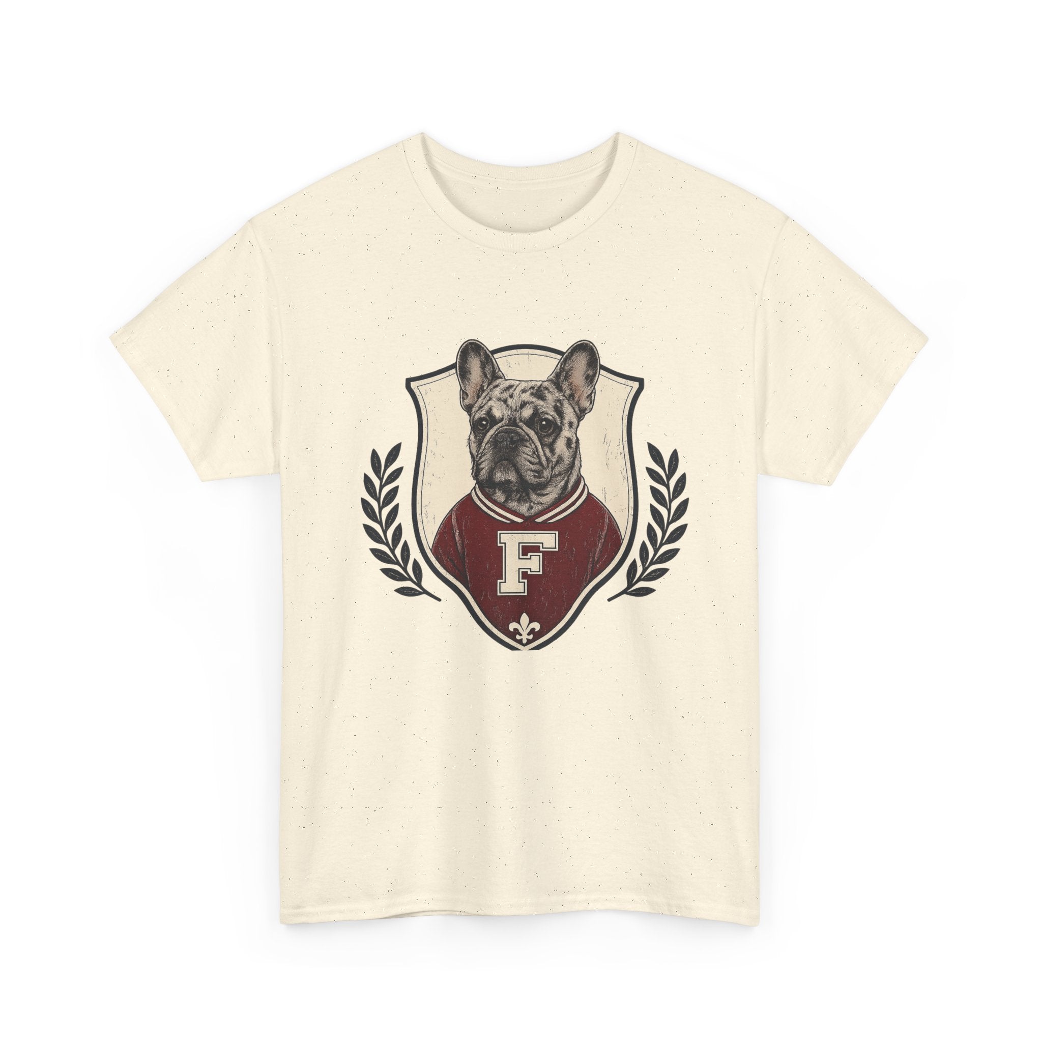 Unisex French Bulldog Crest T‑Shirt — Vintage Collegiate Pup Tee