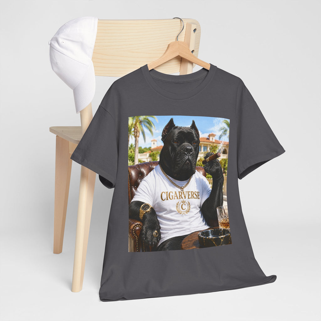 Cigarverse Graphic Tee — Vintage Smoker Dog Artwork