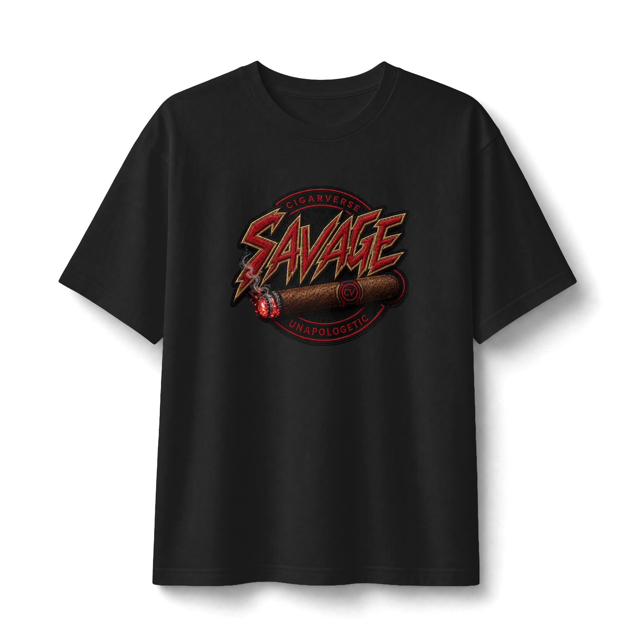Savage Retro Graphic Tee — Heavyweight Vintage Black Shirt