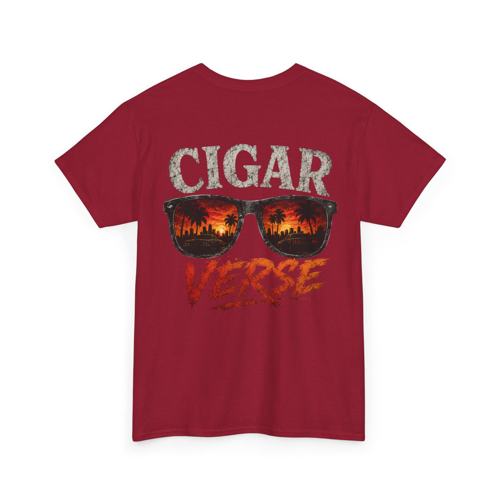 Cigar Verse Graphic Tee — Retro Sunglasses Smoke Design