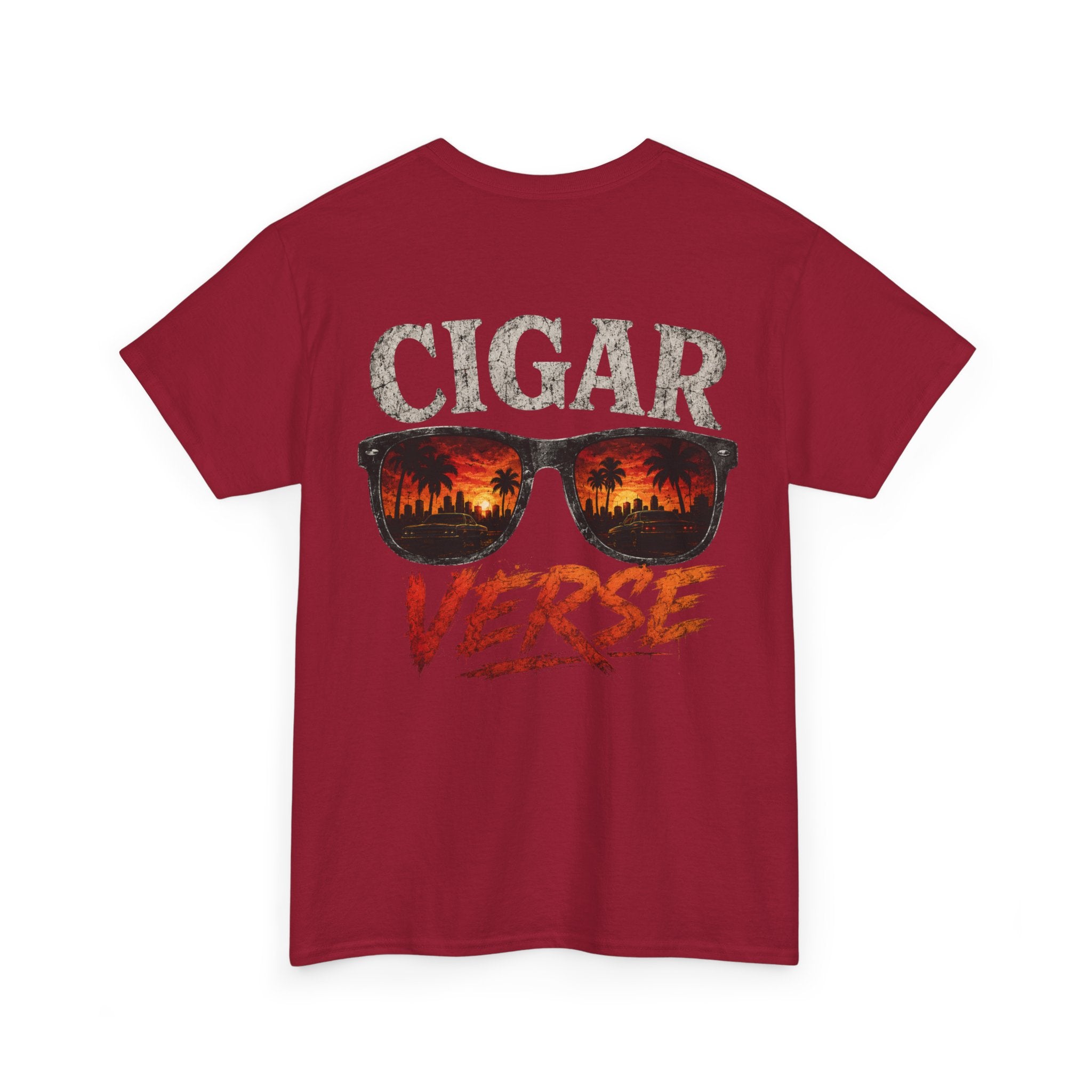 Cigar Verse Graphic Tee — Retro Sunglasses Smoke Design