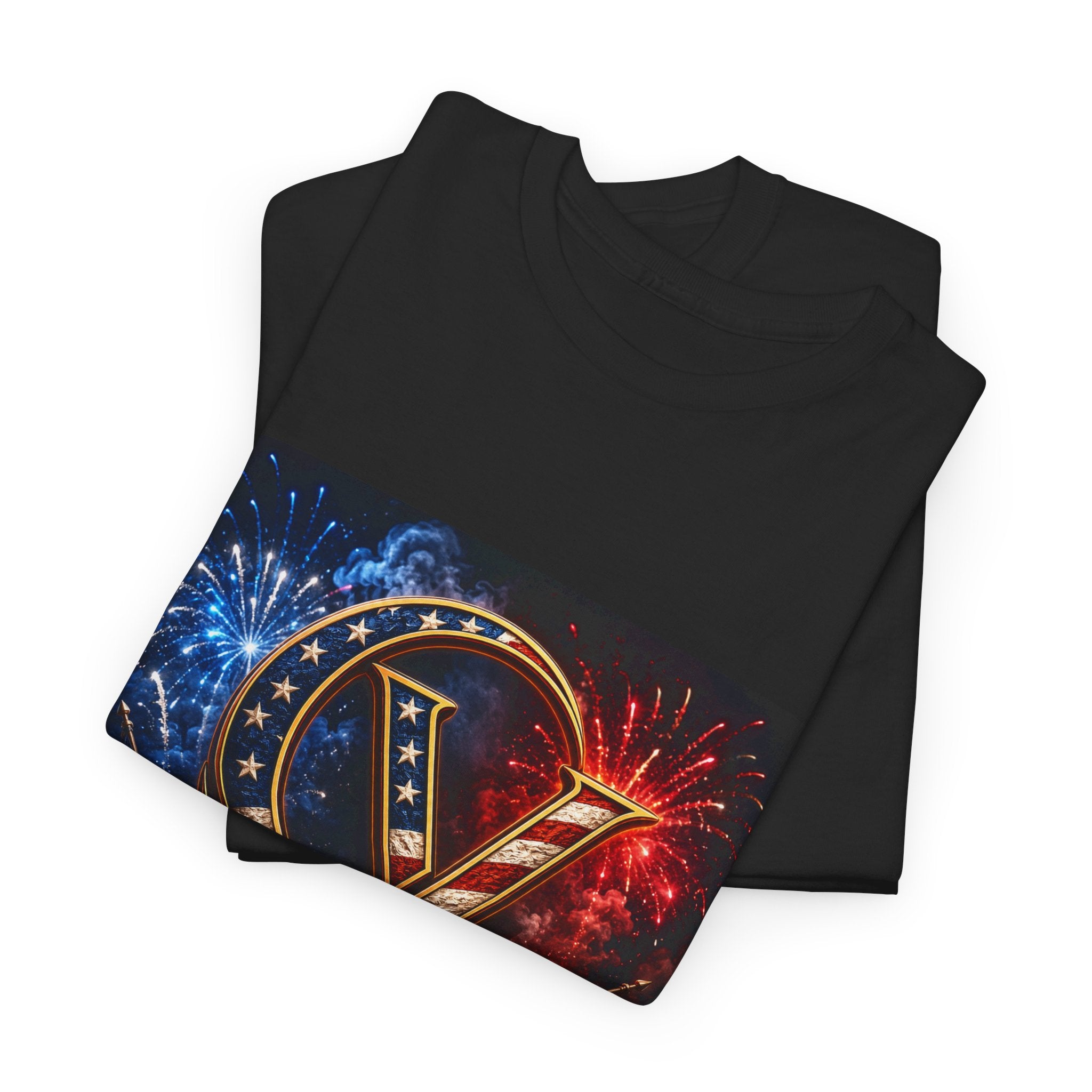 Cigarverse Logo Tee — Patriotic Gold & Flag Emblem Cotton T‑Shirt