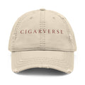 Cigarverse Burgundy Logo Distressed Embroidered Dad Hat