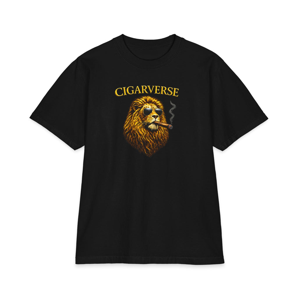 Premium Max Heavyweight Cigarverse Lion T‑Shirt – Vintage Roaring Lion Smoking Cigar Tee