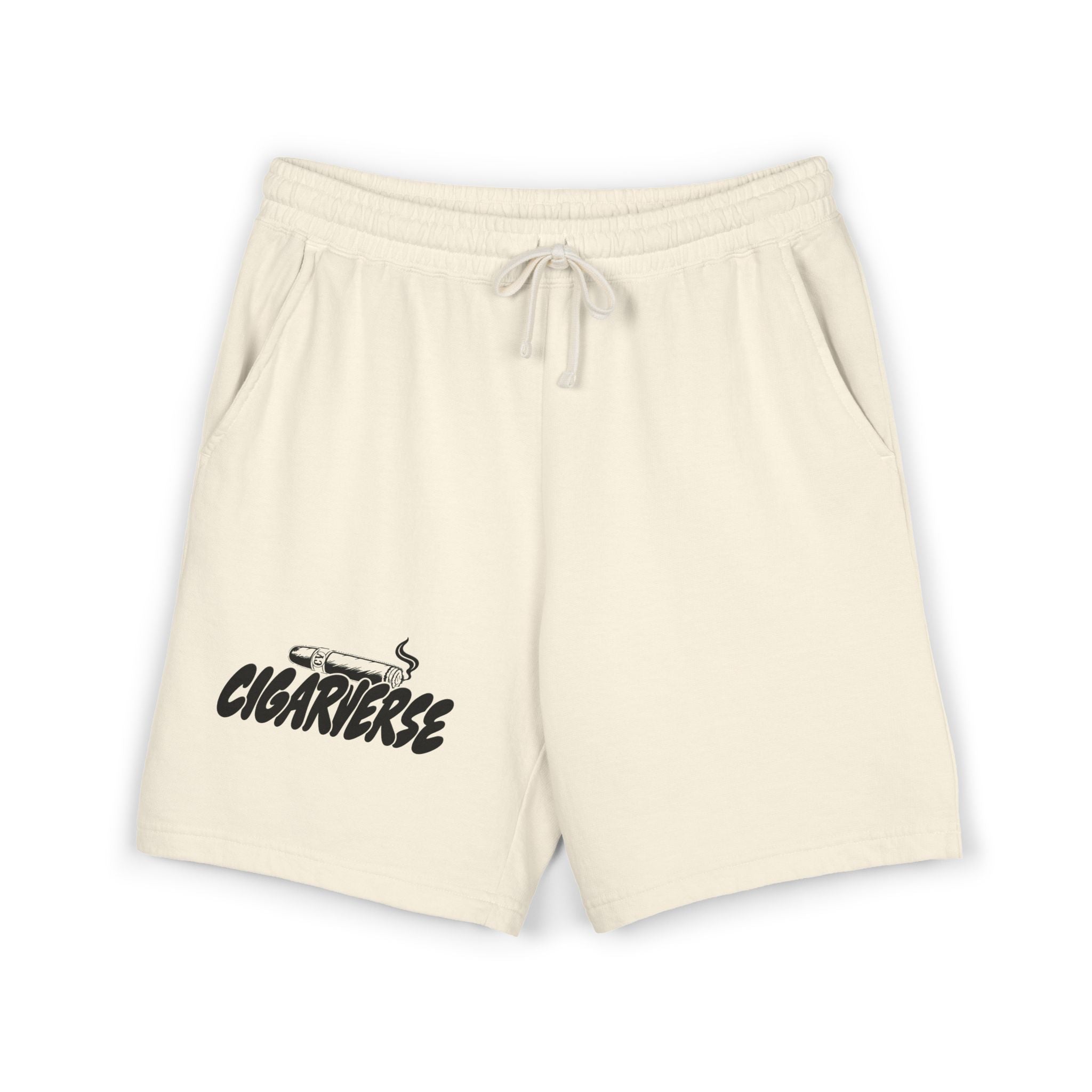 Cigarverse Logo Fleece Sweat Shorts — Lightweight Garment-Dyed Lounge Shorts