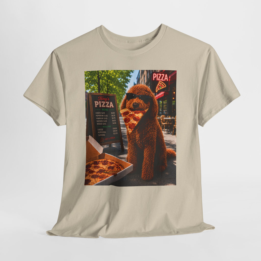 Doodle Pizza Tee — Cute Eating Pizza T-Shirt