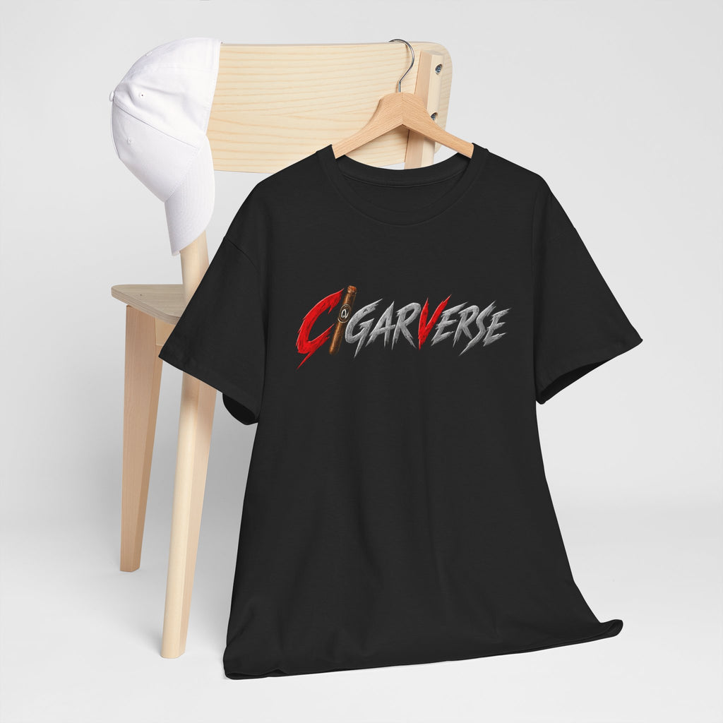 Cigarverse Graphic Tee — Bold Red & Gray Logo T-Shirt