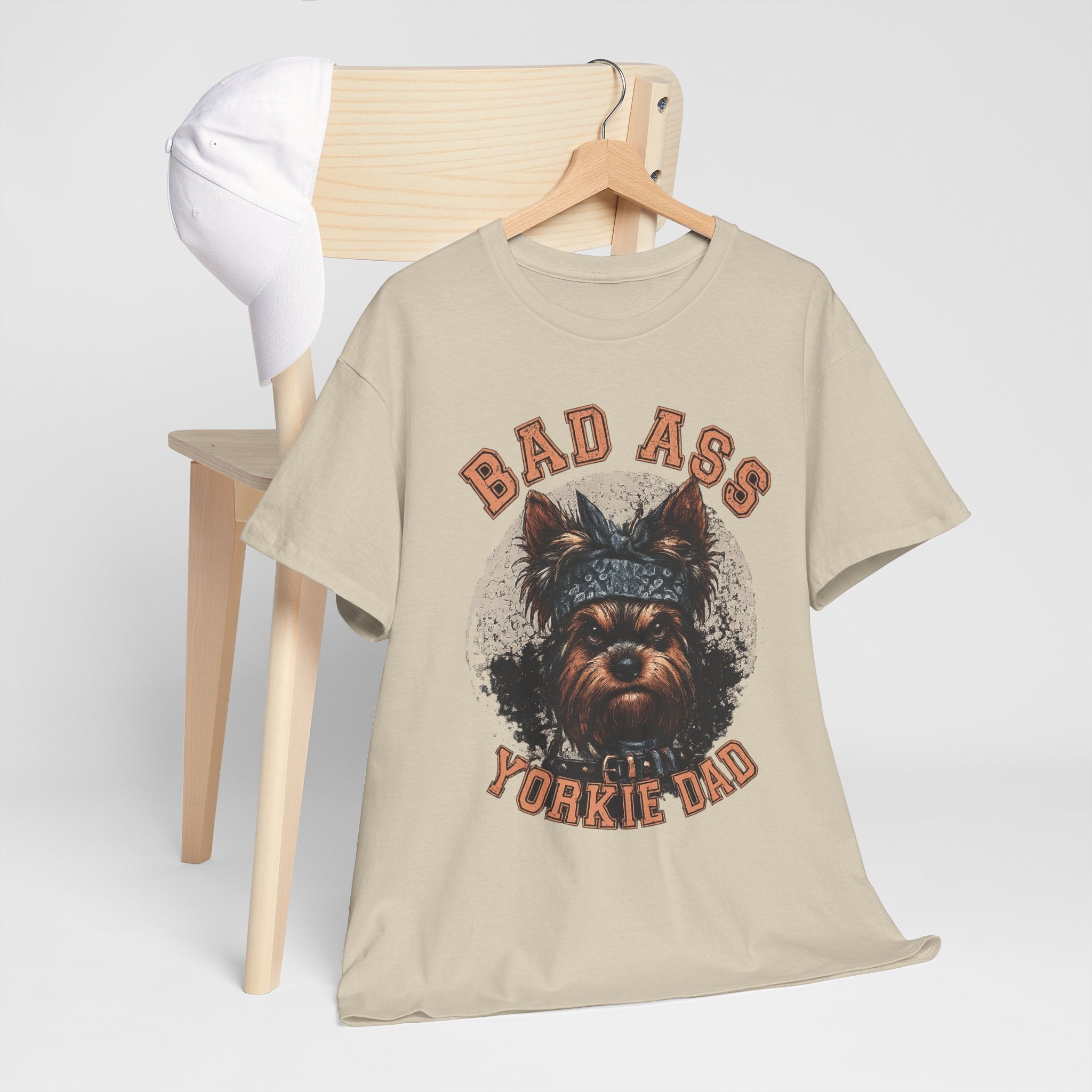 Bad Ass Yorkie Dad T-Shirt — Funny Yorkie Owner Tee