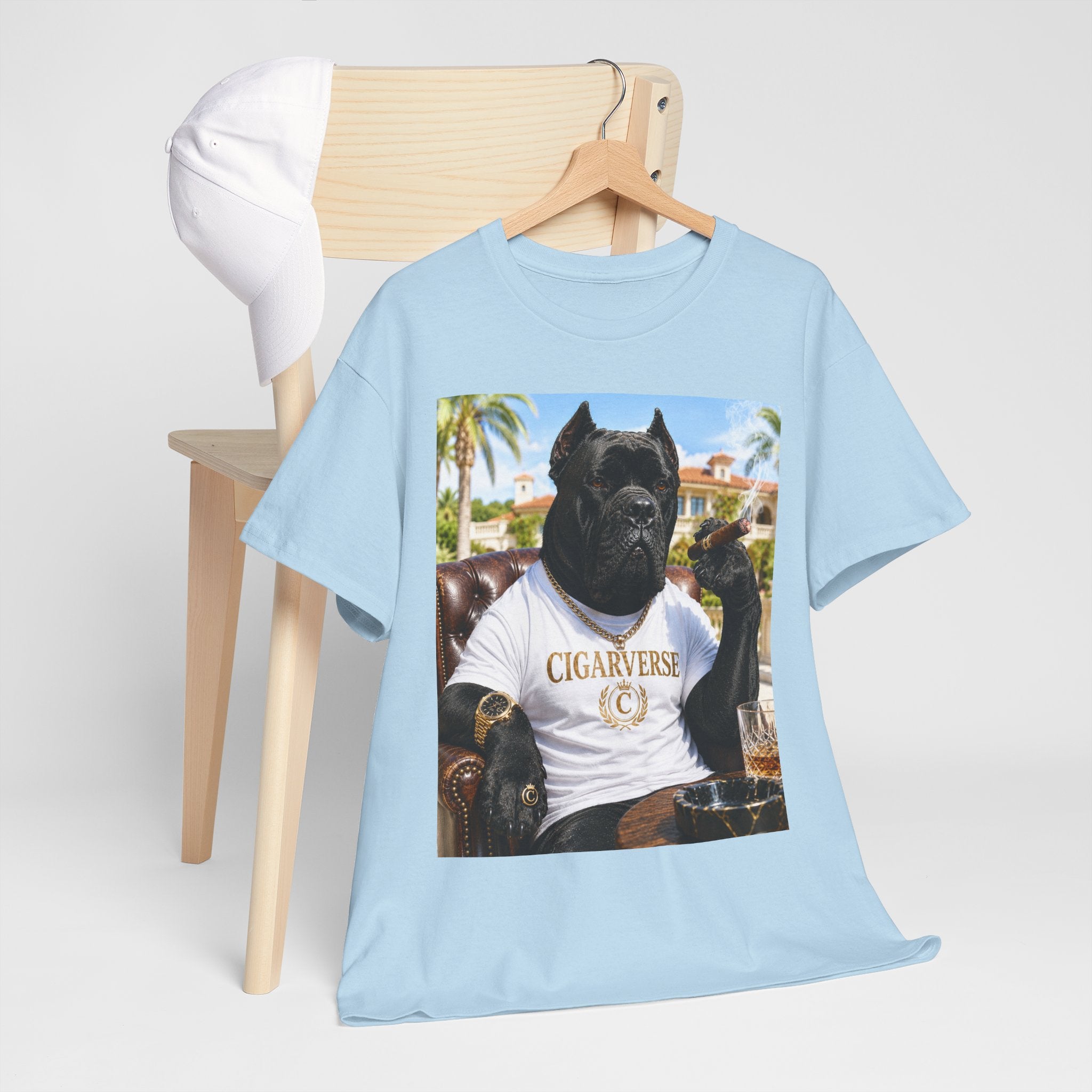 Cigarverse Graphic Tee — Vintage Smoker Dog Artwork
