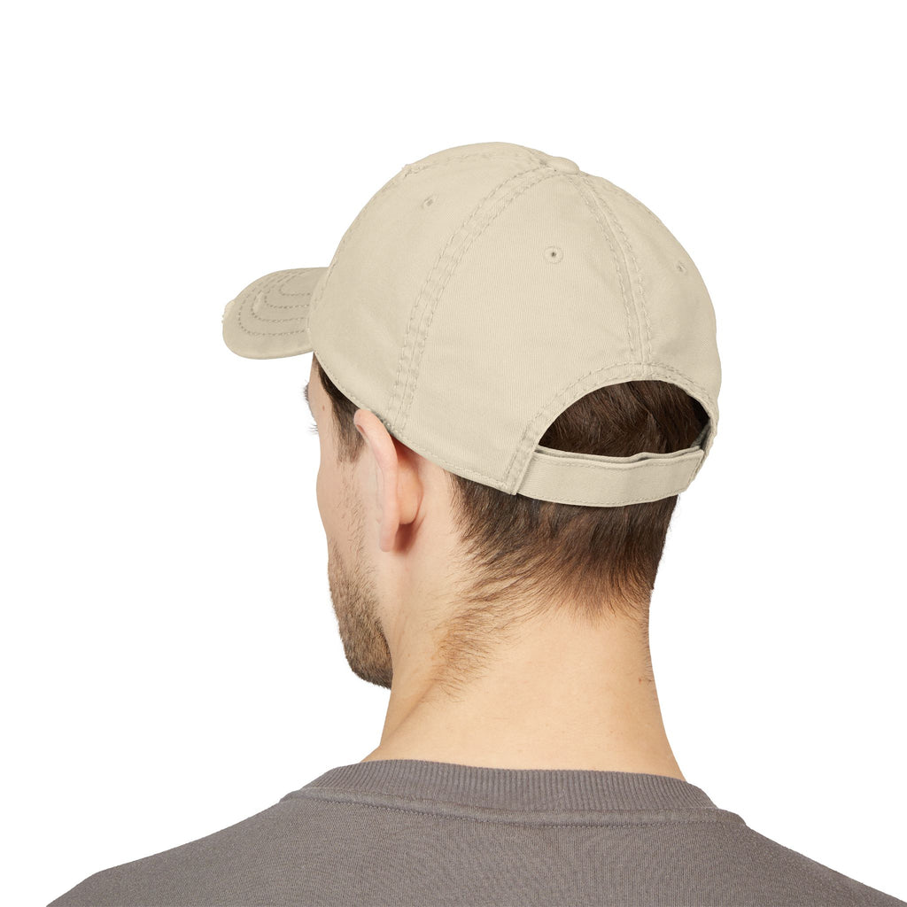 Cigarverse Black Logo Distressed Dad Hat — Embroidered Vintage Baseball Cap